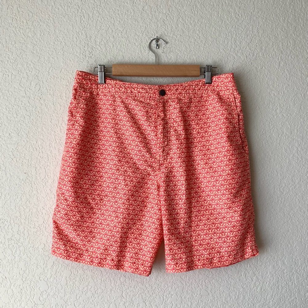 ONIA The Calder 7" Swim Trunks in Coral Shell Prints